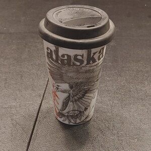 Alaska Ceramic Travel Tumbler by Arctic Circle Enterprises Black & White Eagles